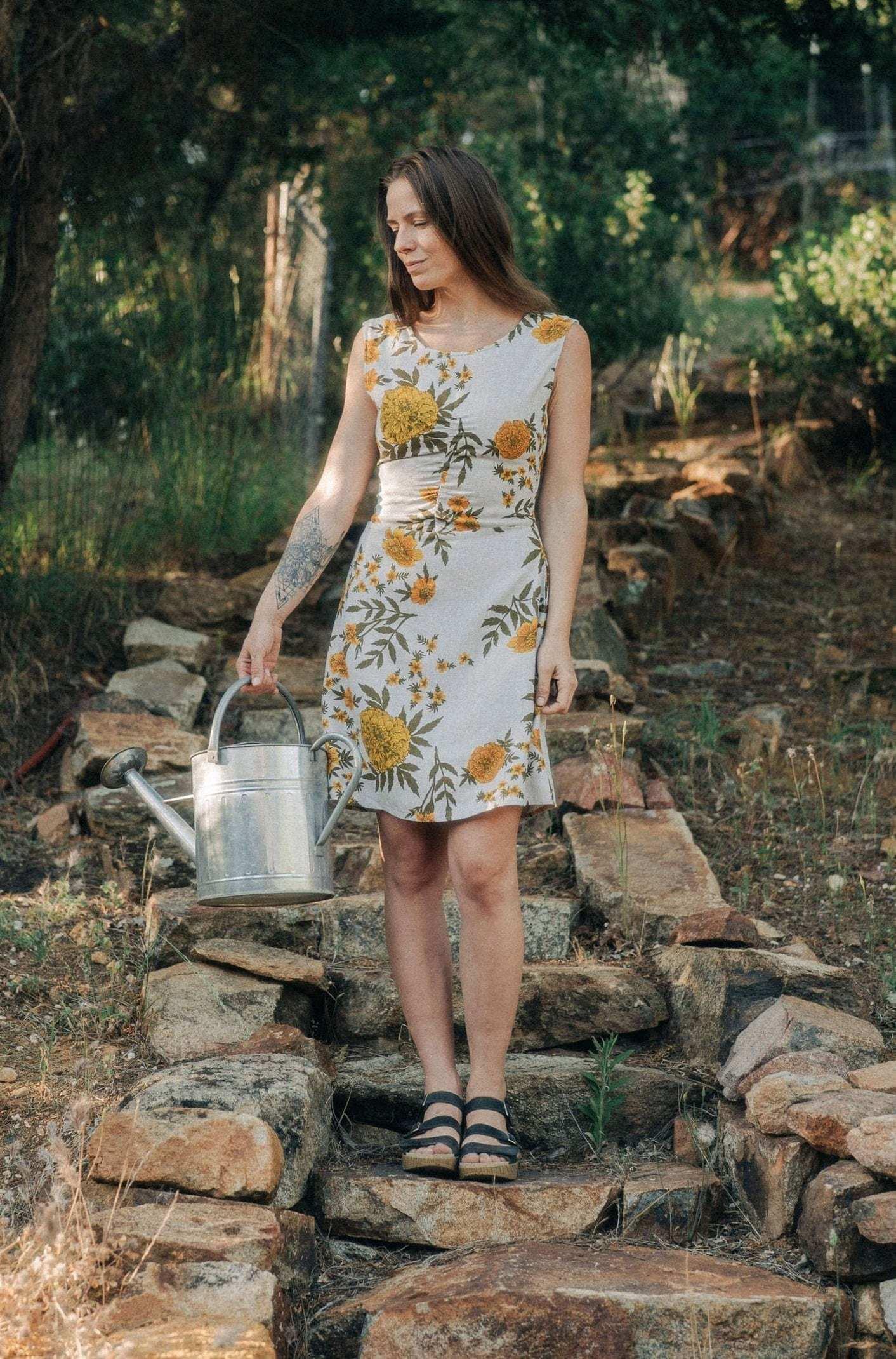 Archie Dress in Oat Marigold Linen Product Image