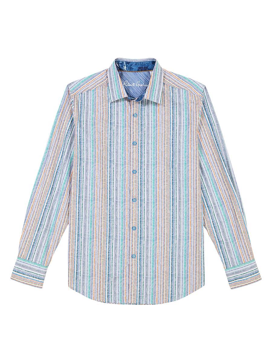 Mens Tyson Jacquard Stripe Sport Shirt Product Image