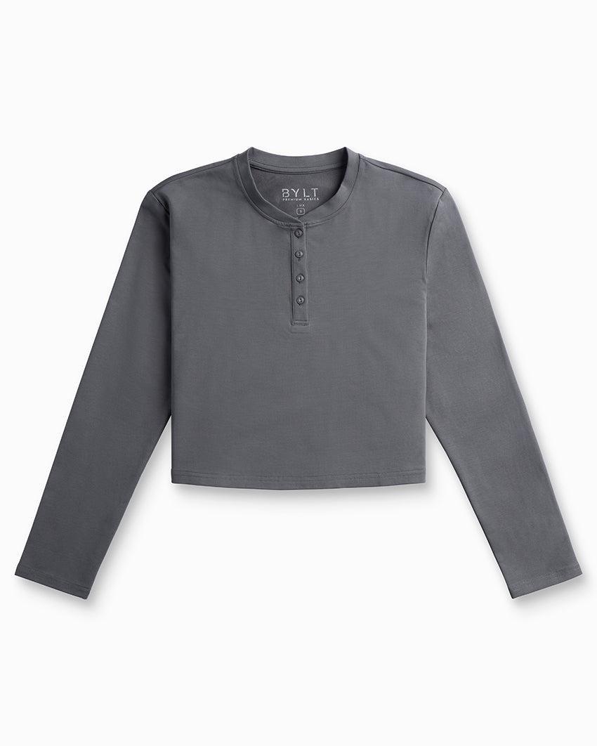 LUX Relaxed Henley Long Sleeve Product Image