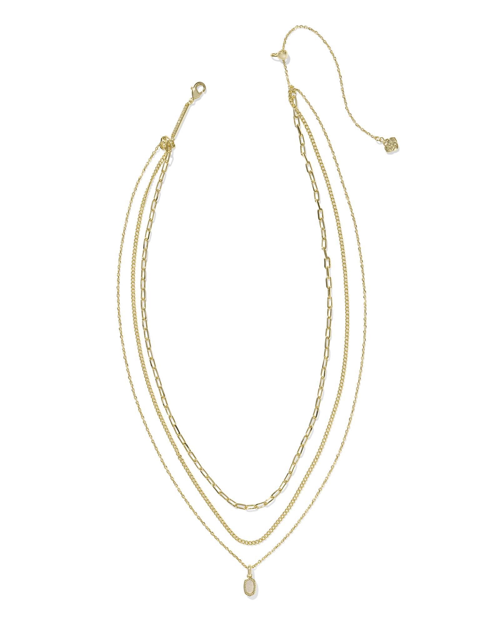 Mini Elisa Gold Triple Strand Necklace Product Image