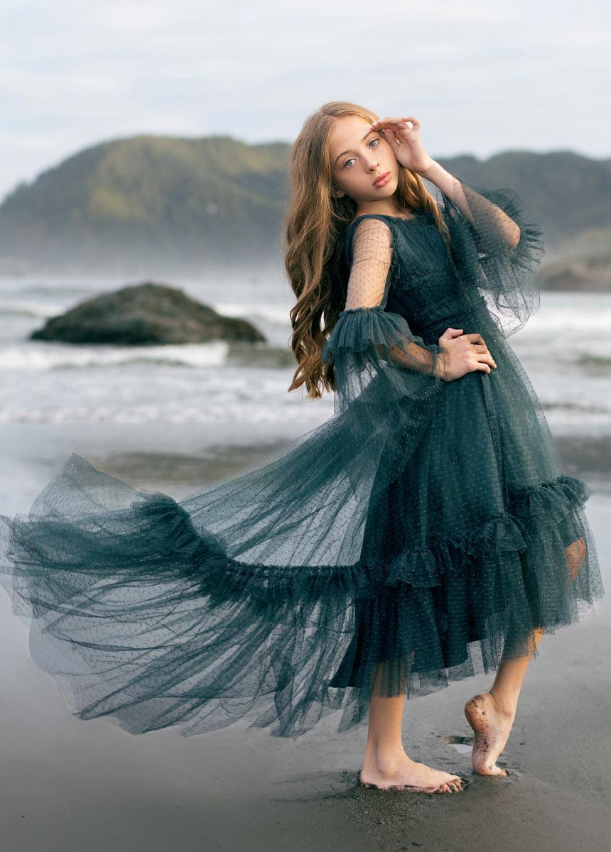Halsey Impact Dress in Deep Spruce Girls Product Image