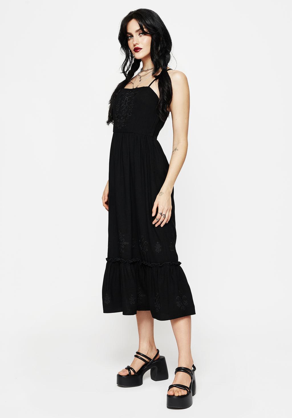 Cordata Embroidered Cami Midi Smock Dress Product Image