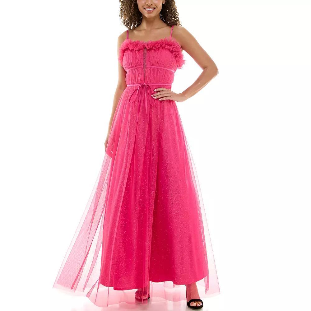Women's Maison Tara Glitter Tulle Ballgown, Size: 9/10, Bubblegum Product Image