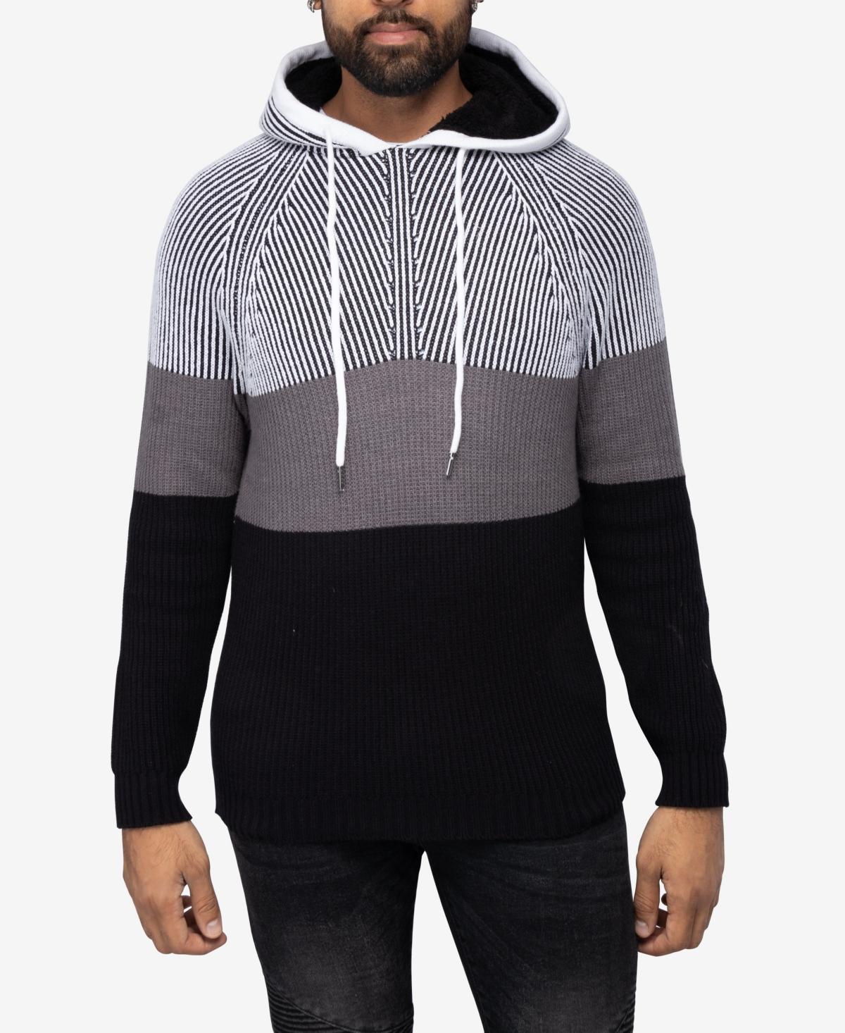 Men's Xray Regular-Fit Colorblock Pullover Hooded Sweater, Size: XXL, White Product Image
