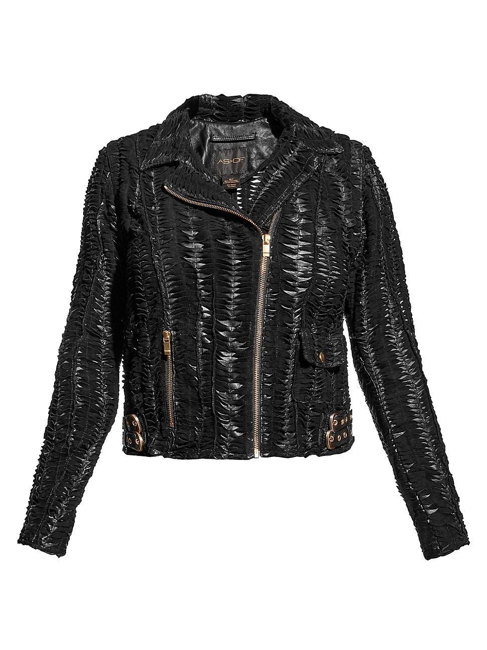 Womens Safe & Sound Leather Jacket Product Image