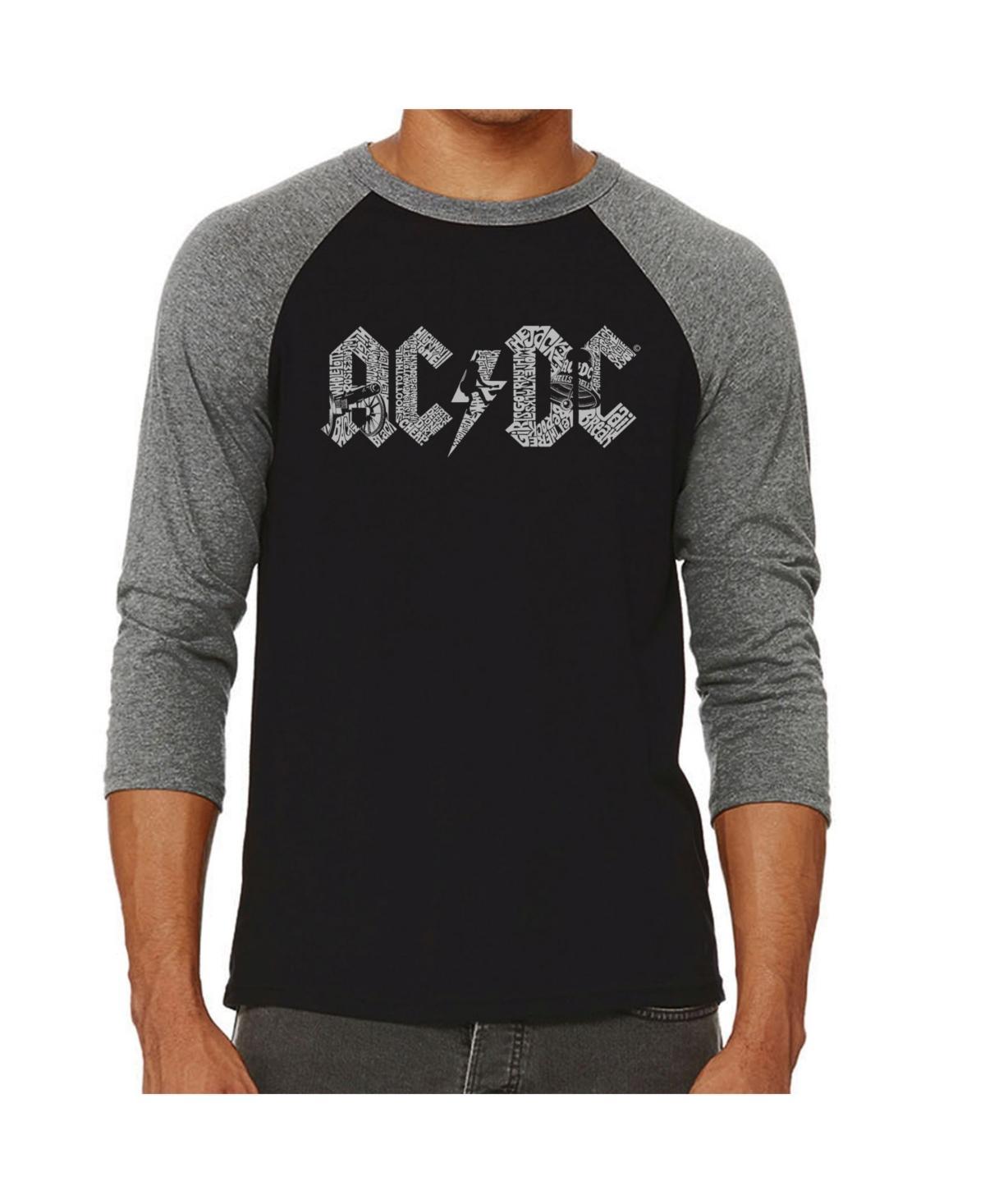 La Pop Art Mens Raglan Ac/Dc Word Art T-shirt Product Image
