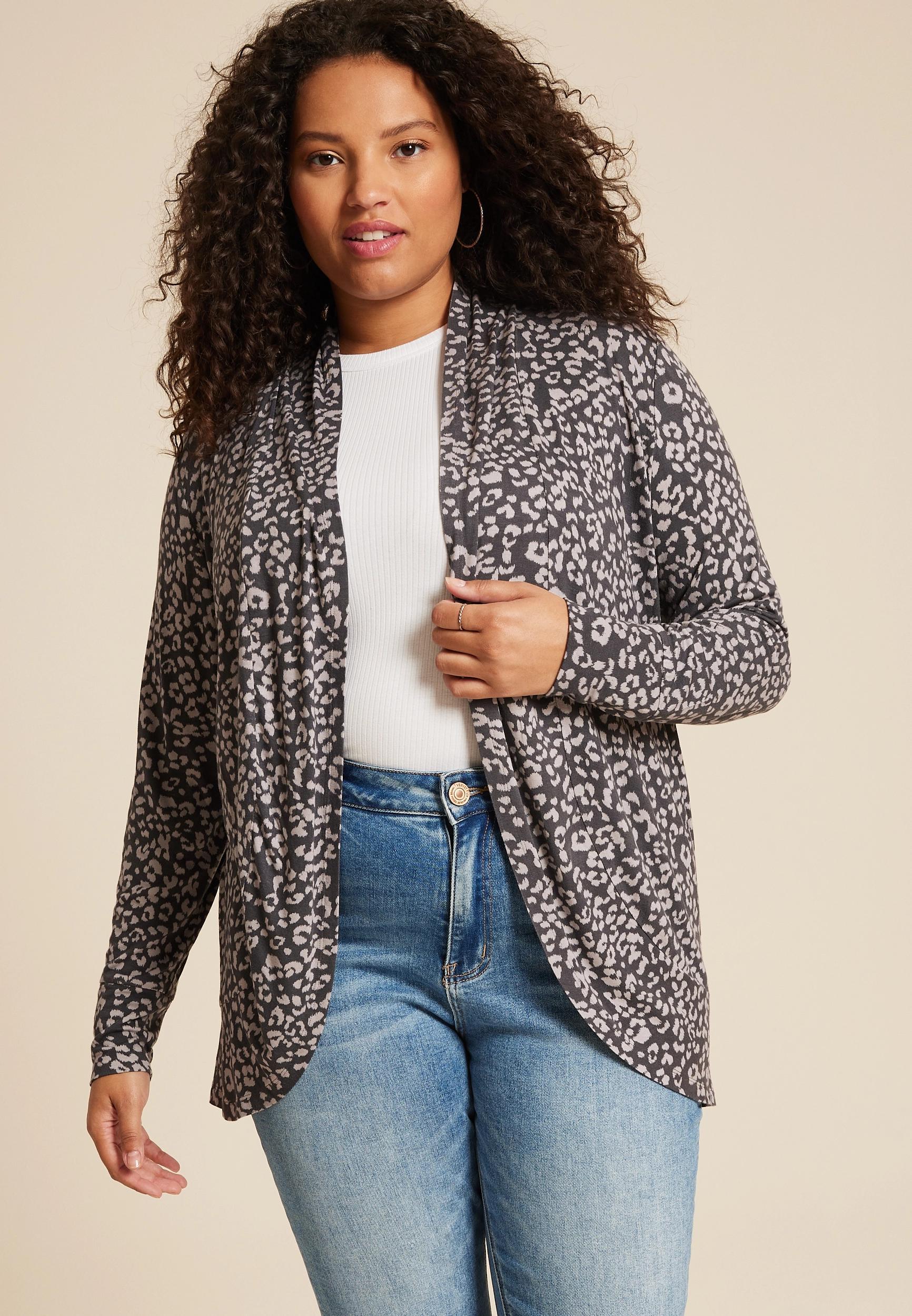 Maurices Plus Size Womens Cressa Long Sleeve Cardigan Brown Size 0X Product Image