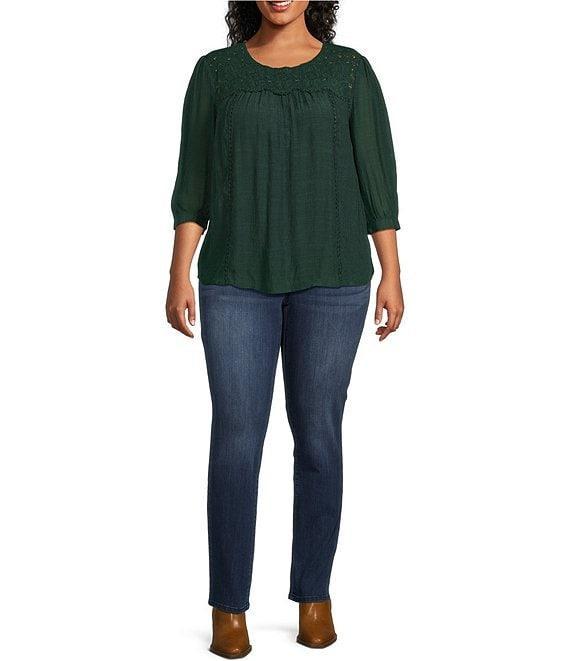 Code Bleu Plus Size Chelsea Straight Leg Stretch Denim Jeans Product Image