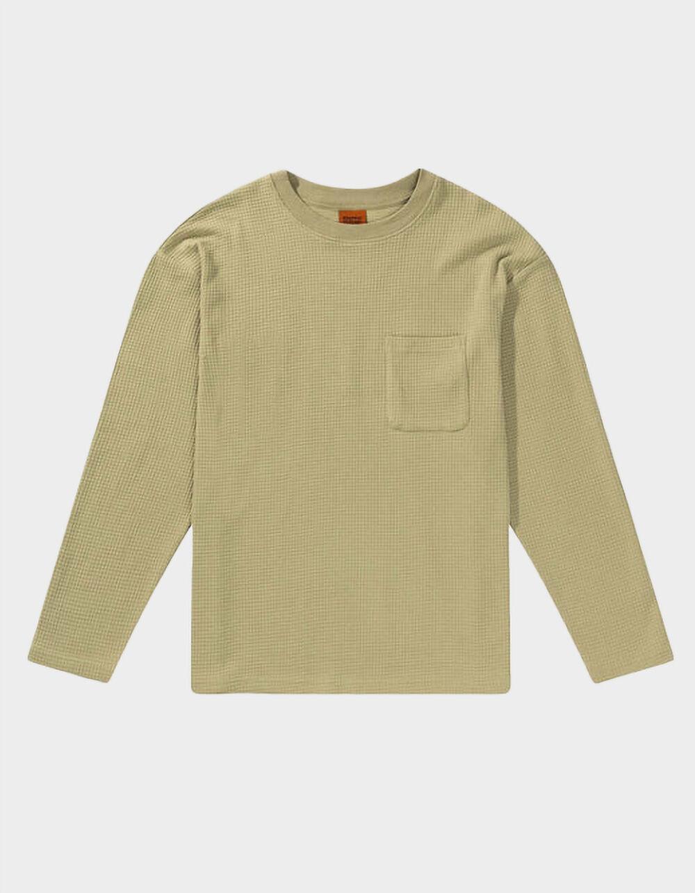RHYTHM Vintage Waffle Mens Long Sleeve Pocket Tee - FATIGUE Product Image