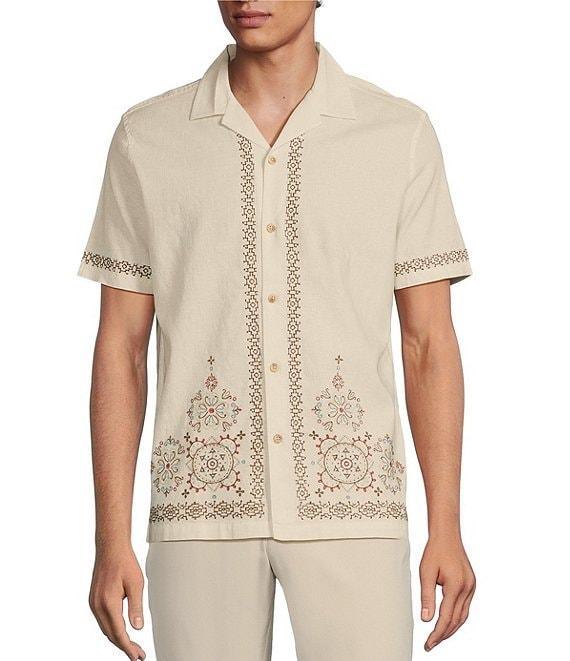 Rowm Embroidered Short Sleeve Woven Shirt Product Image