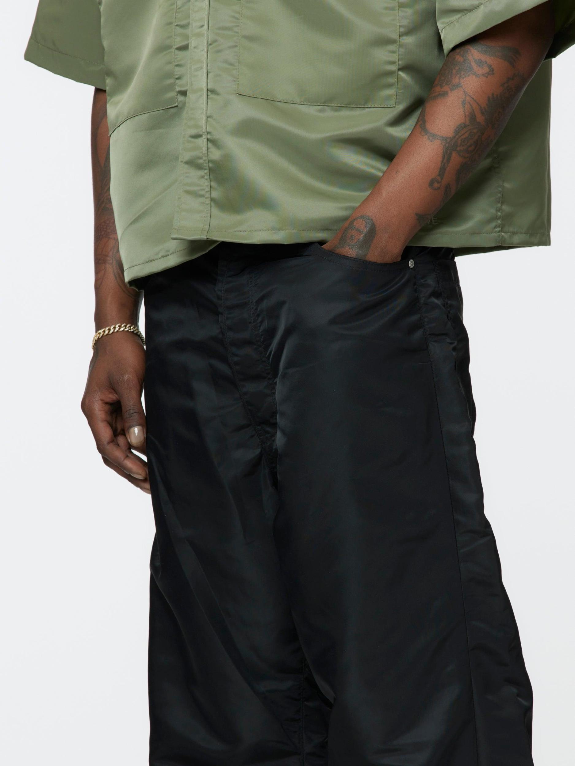 Wide Leg 5 Pocket Trouser (Black) Product Image
