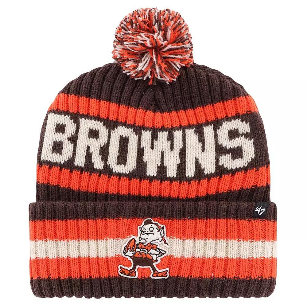Men's '47 Brown Cleveland Browns Bering Legacy Cuffed Knit Hat with Pom Product Image