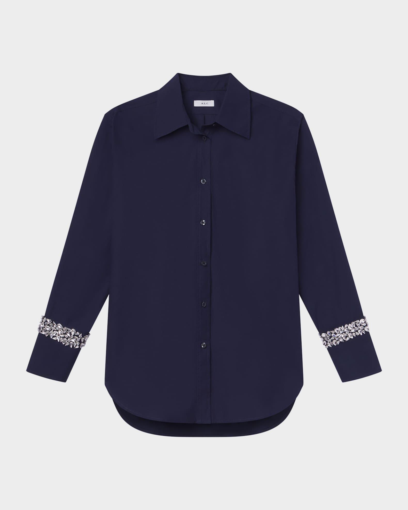 Calvin Embellished Button-Front Top Product Image