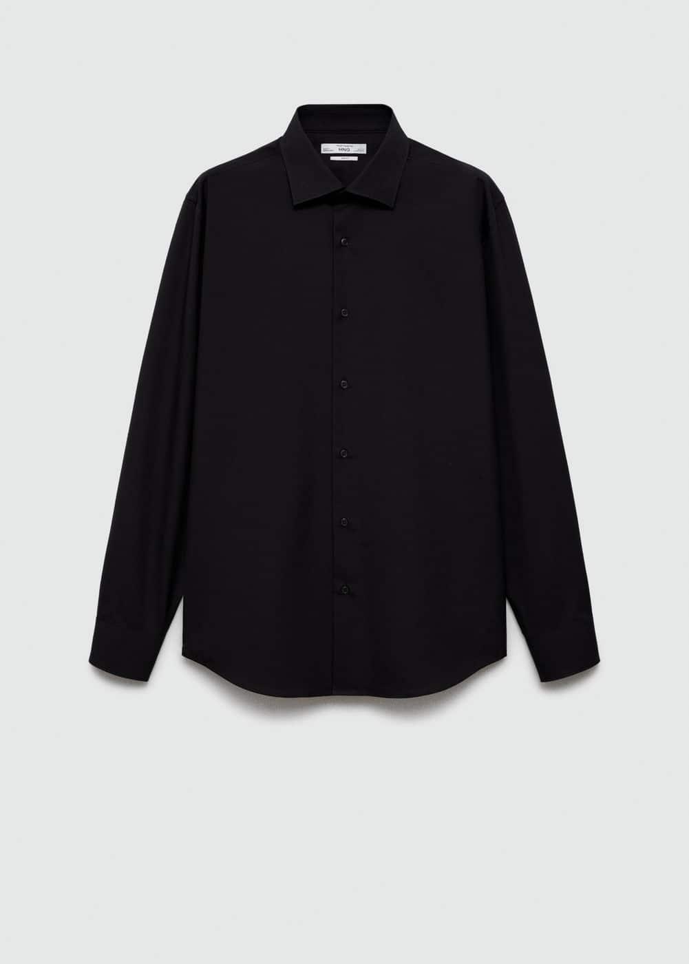 Slim-fit cotton poplin suit shirt - Men | MANGO USA Product Image
