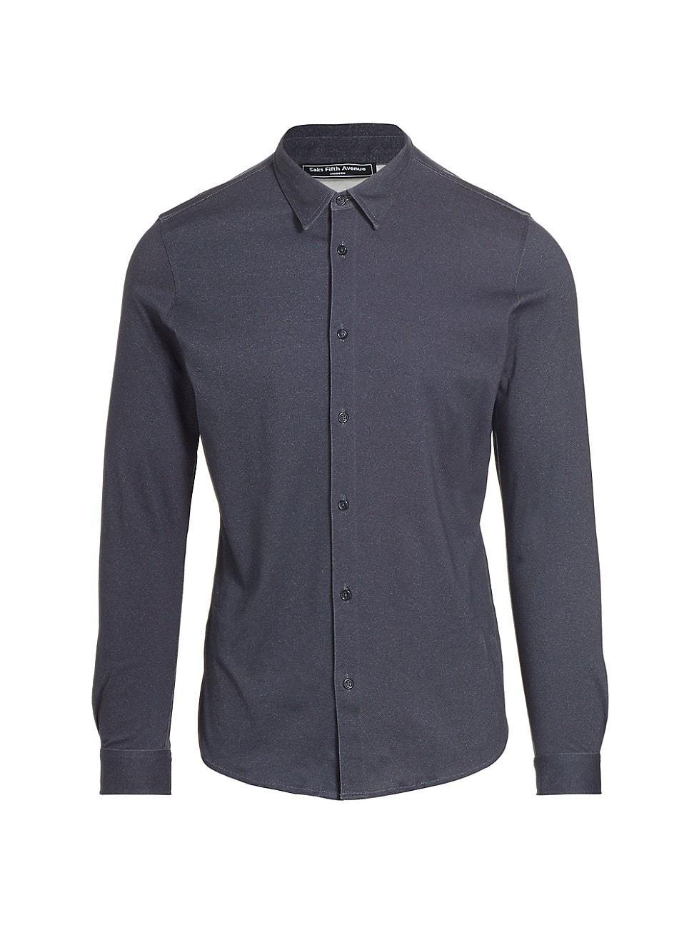 Mens Heathered Cotton Slim-Fit Shirt Product Image