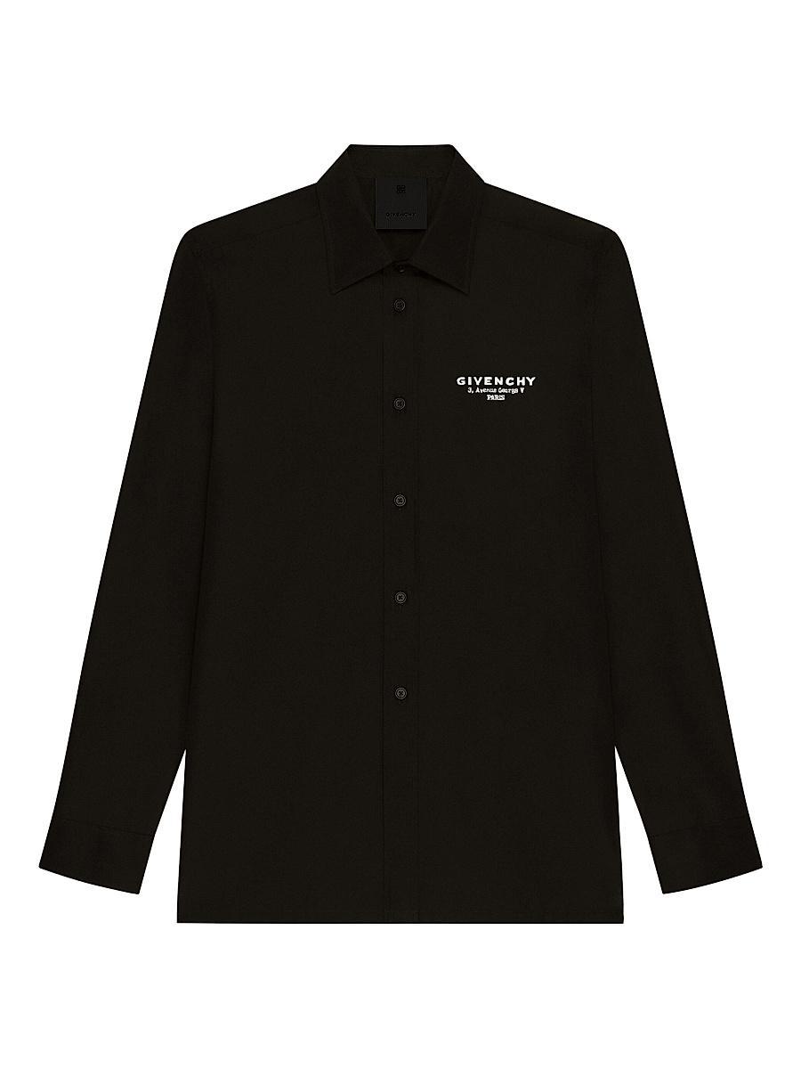 Mens Shirt in Poplin with Stamp Print Product Image