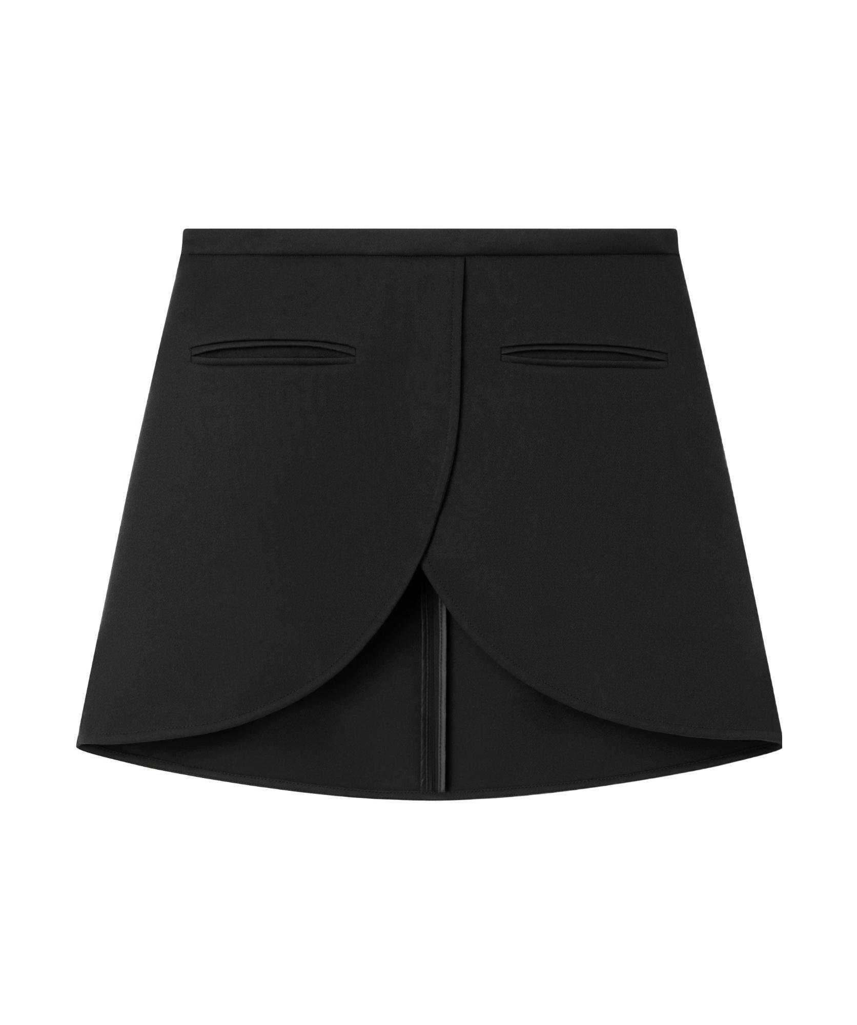 COURRÈGES Ellipse Tailored Crepe Mini Skirt In Black Product Image