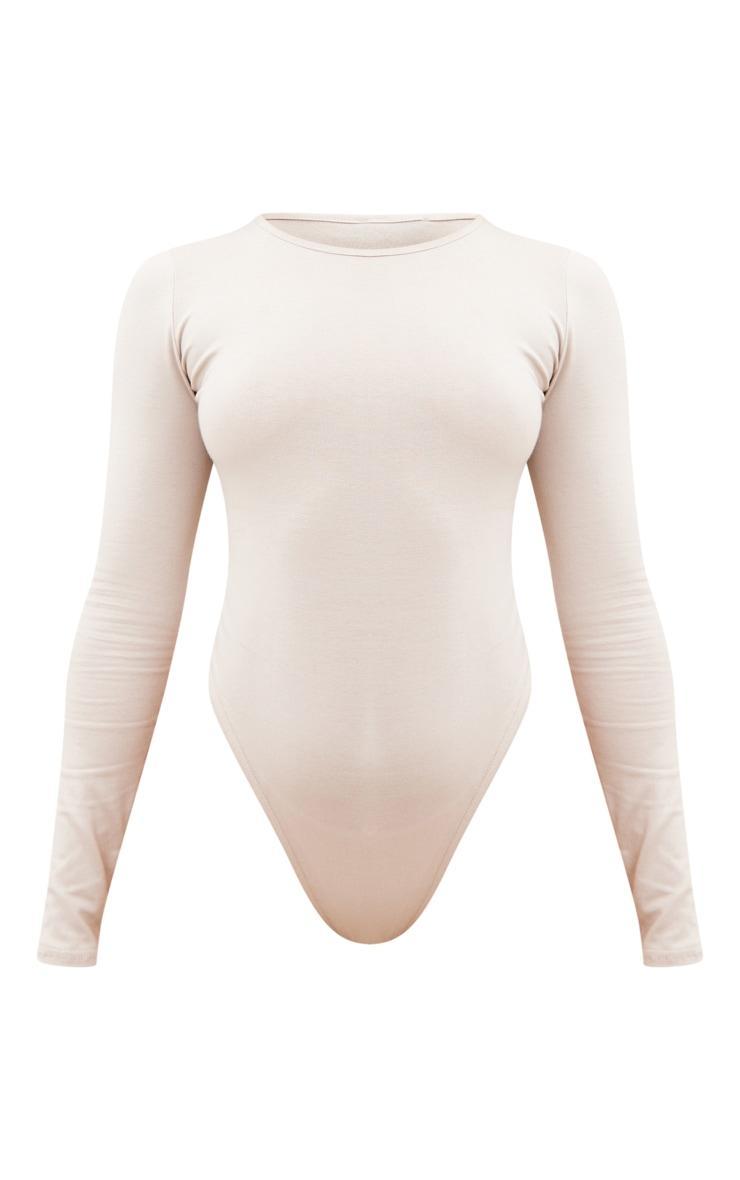 Stone Cotton Long Sleeve Bodysuit Product Image