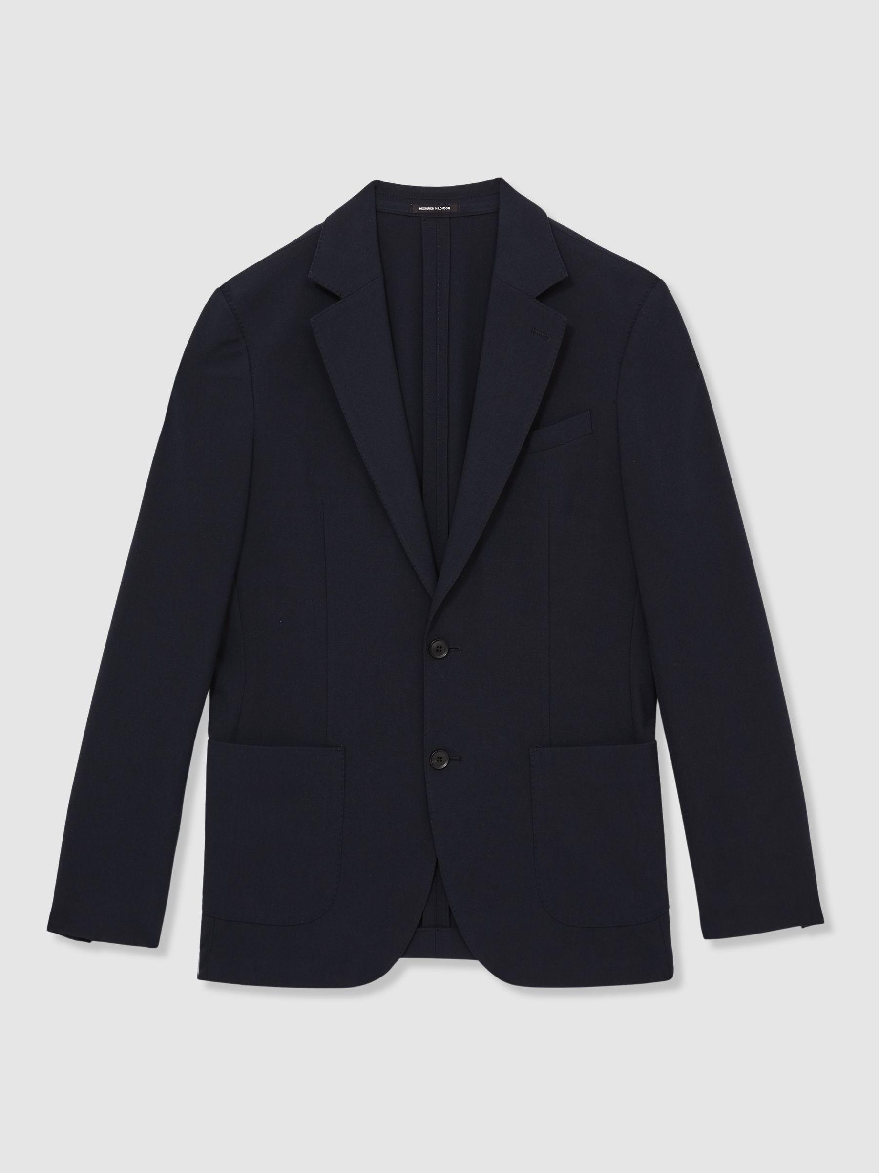Single-Breasted Stretch Suit Blazer Slim-Fit in Stone Product Image