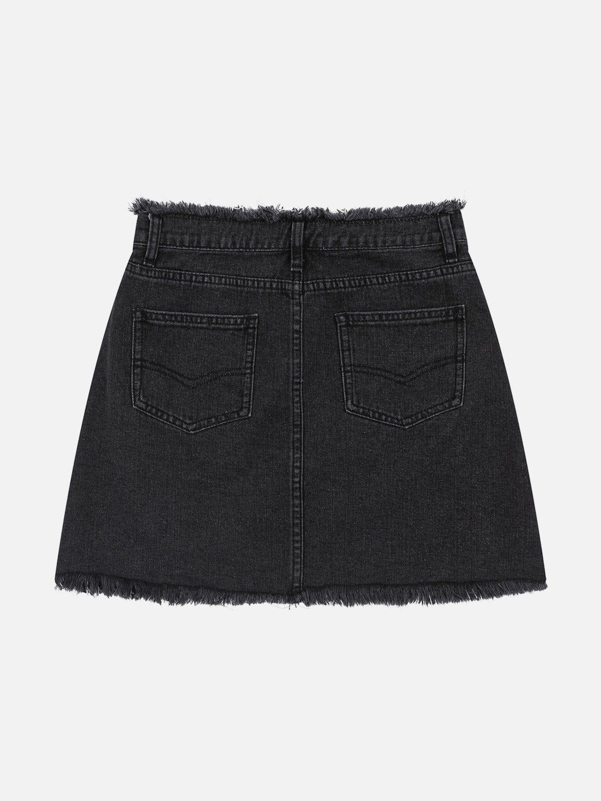 Aelfric Eden Irregular Raw Edge Star Denim Skirt Female Product Image