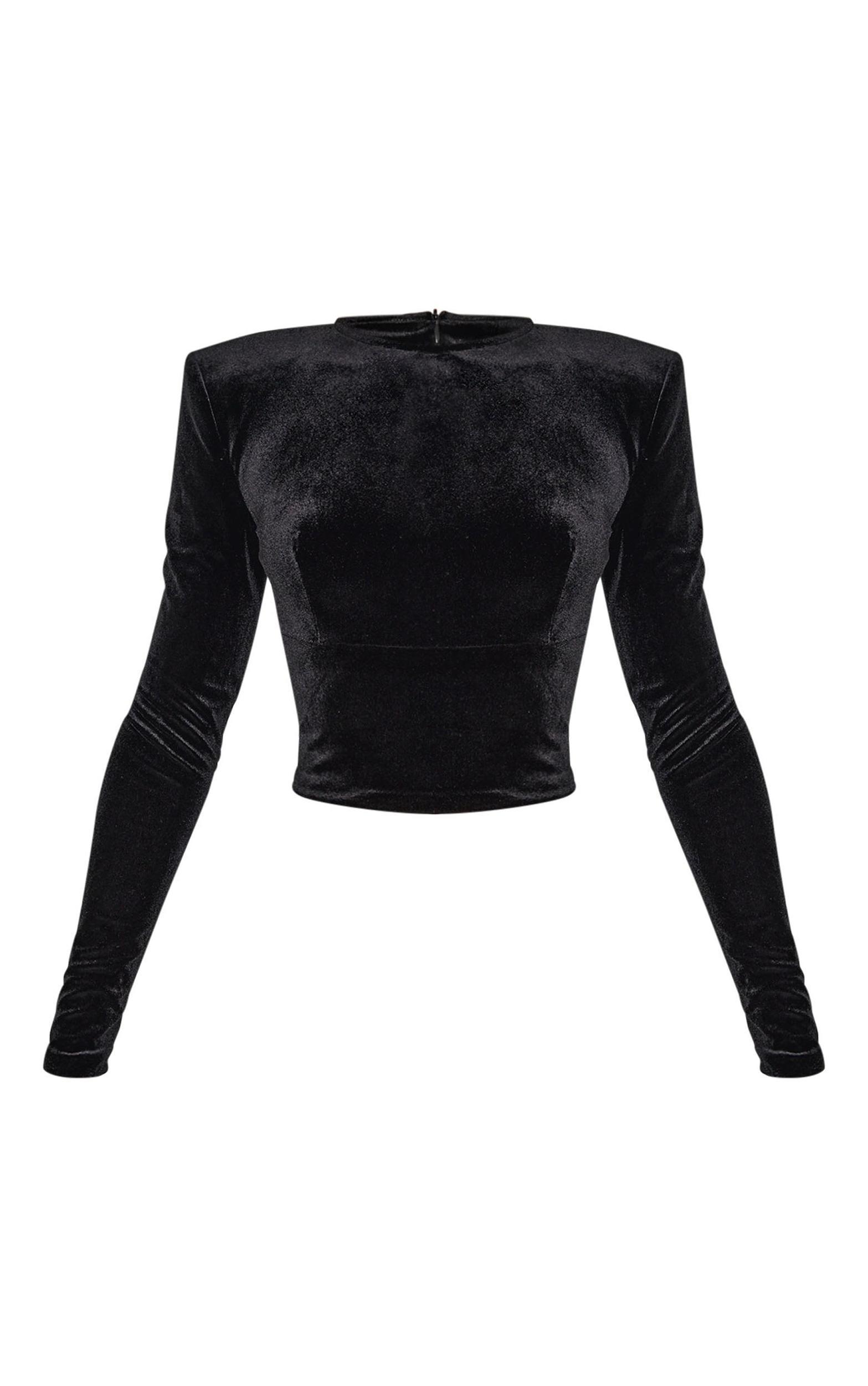 Black Velvet  Long Sleeve Long Top Product Image