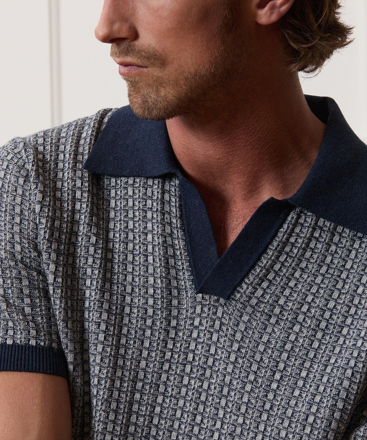 Linen Geometric Montauk Sweater Polo Product Image