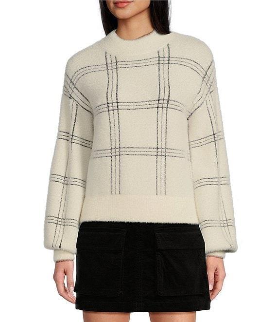 C&V Chelsea & Violet Plaid Eyelash Sweater Product Image