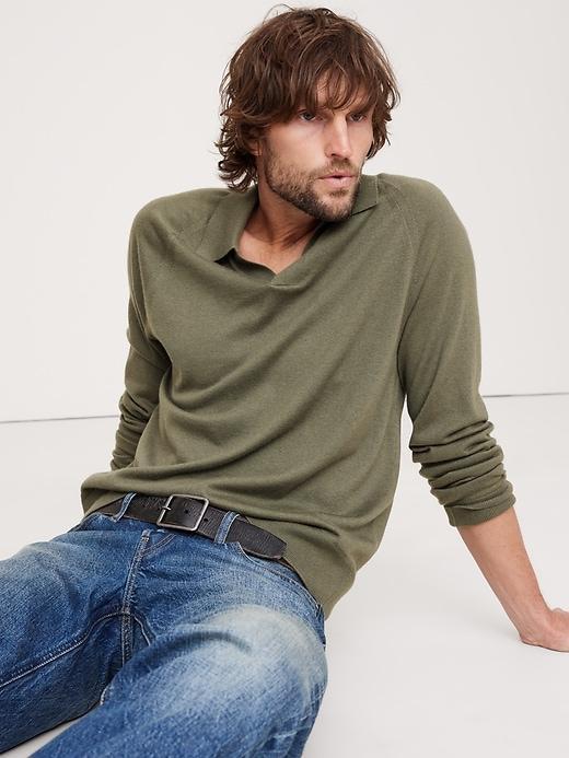 Cashmere-Silk Sweater Polo Product Image