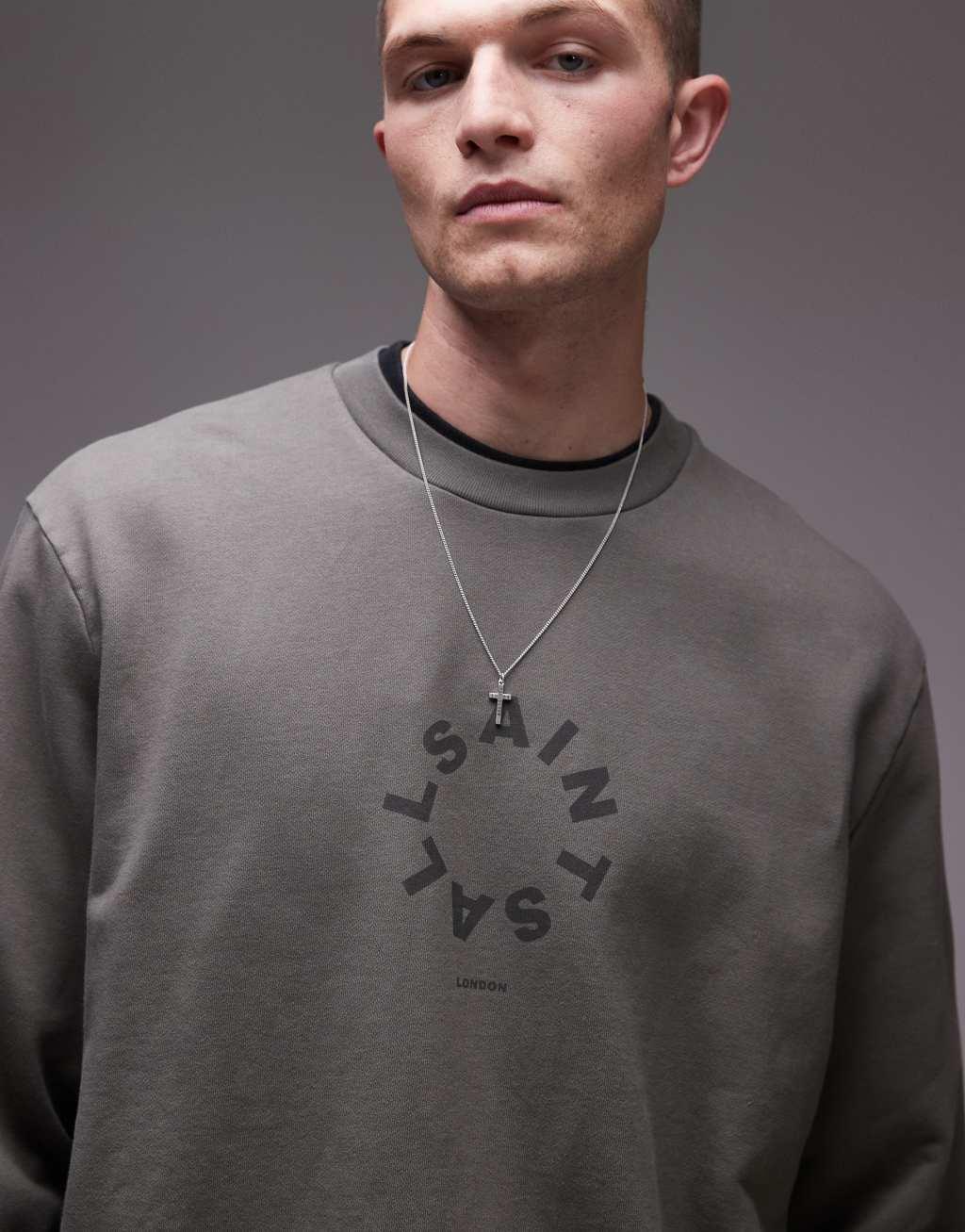AllSaints Tierra sweatshirt in green Product Image