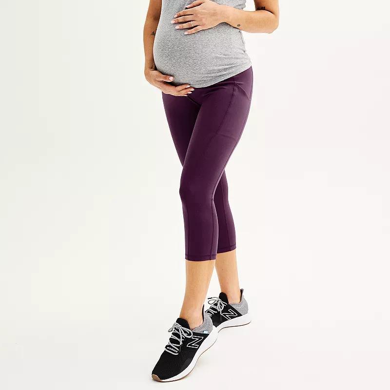 Maternity Tek Gear® Ultrastretch High Rise Capri Pants, Women's, Size: Small, Purple Appeal Product Image