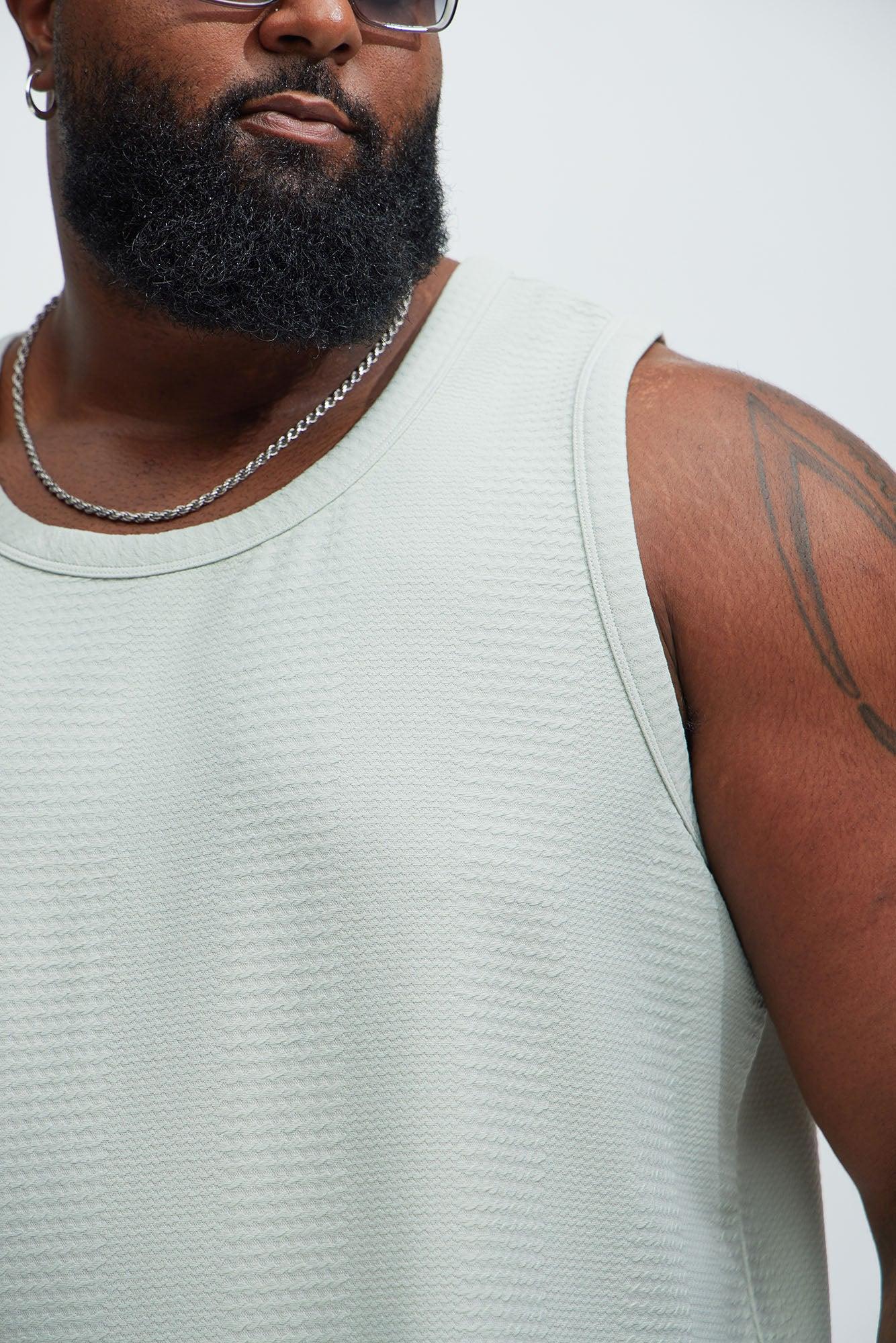 Angelo Textured Tank - Sage Product Image
