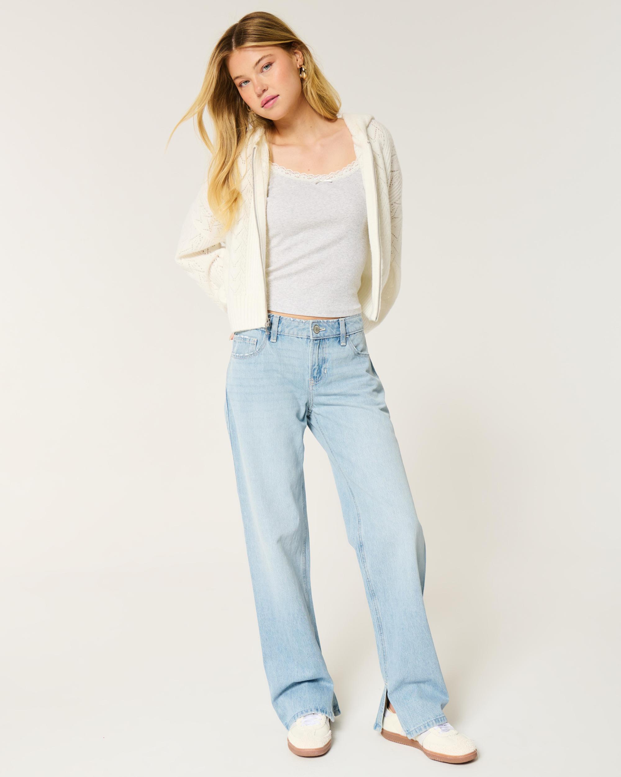 Low-Rise Light Wash Loose Jeans Product Image