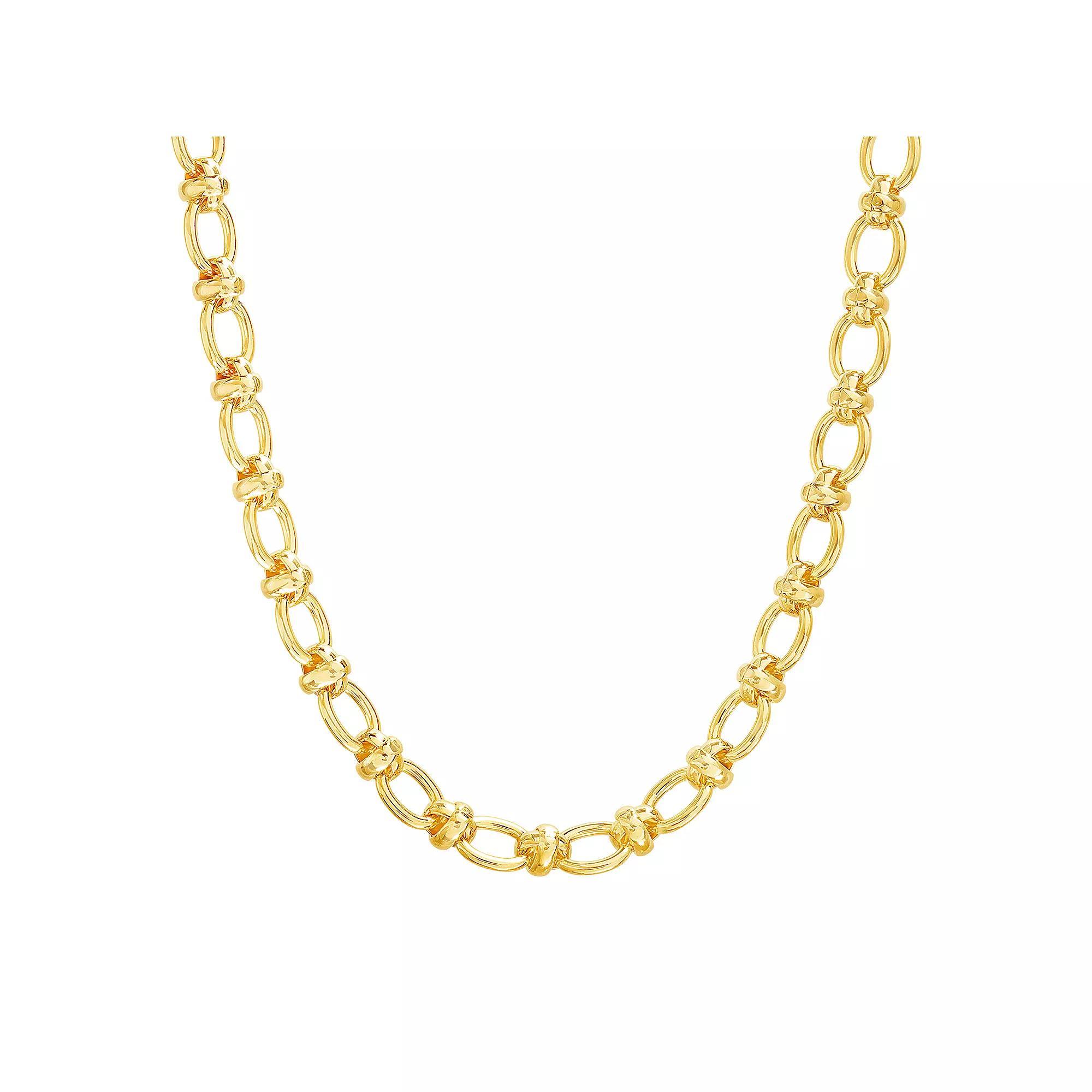 Paige Harper 14k Gold Plated Oval Link Chain Necklace - 18 in., Womens Gold Tone Product Image