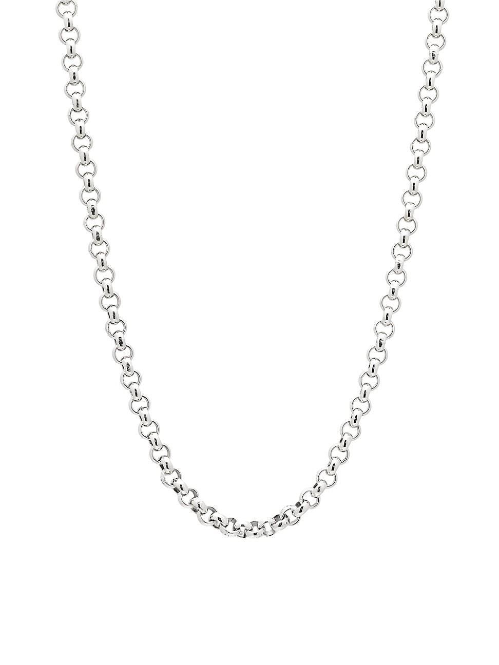 Mens Sterling Silver Cable Chain Necklace, 20L Product Image