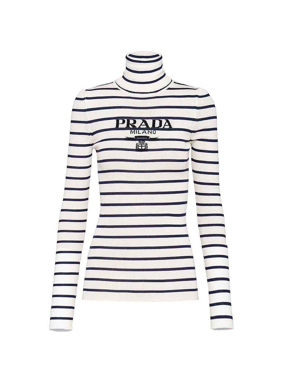 Stripe Logo-Intarsia Turtleneck Sweater Product Image