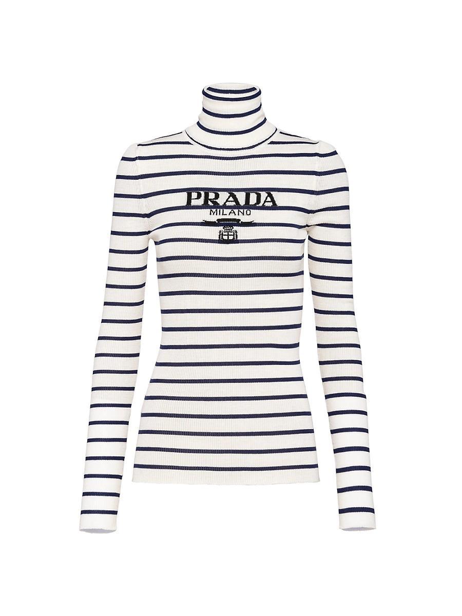 Stripe Logo-Intarsia Turtleneck Sweater Product Image