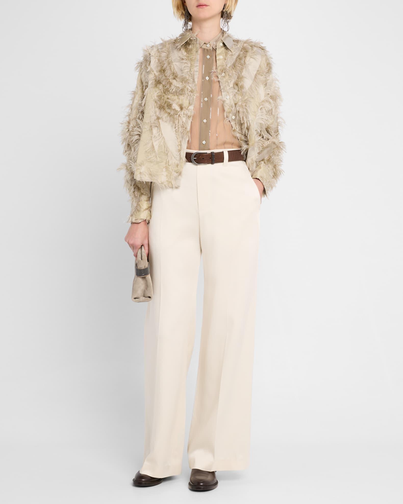 Satin Cady Wide-Leg Pants Product Image