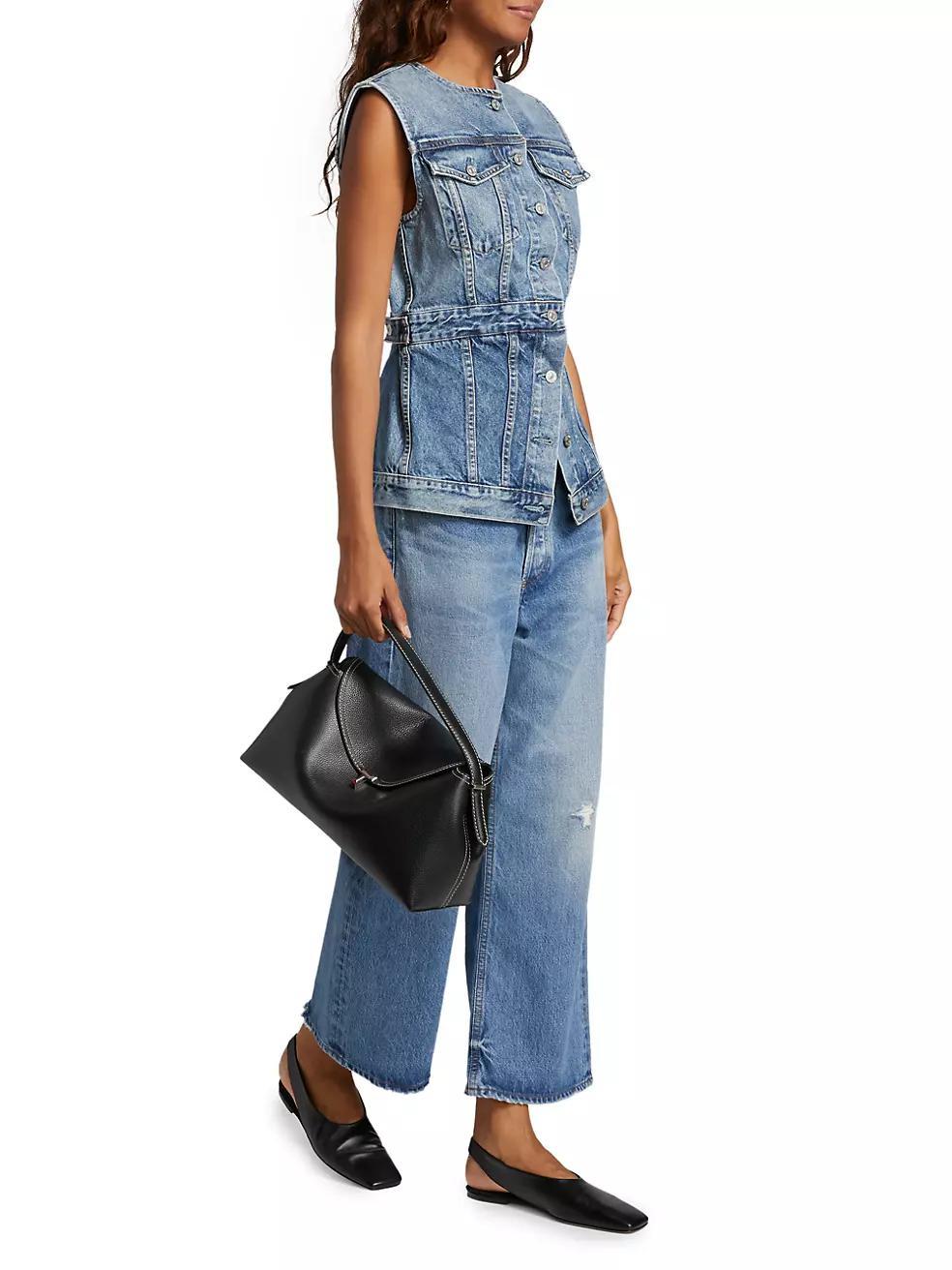 Gaucho Vintage Wide-Leg Crop Jeans Product Image