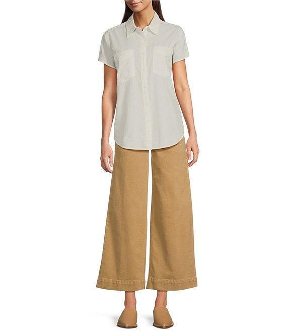 Ariat Vacation Cotton Camp Boxy Point Collar Short Sleeve Front Button Shirt Product Image