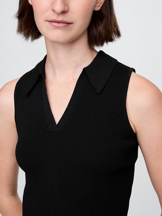 Cropped Rib Sweater Tank Product Image