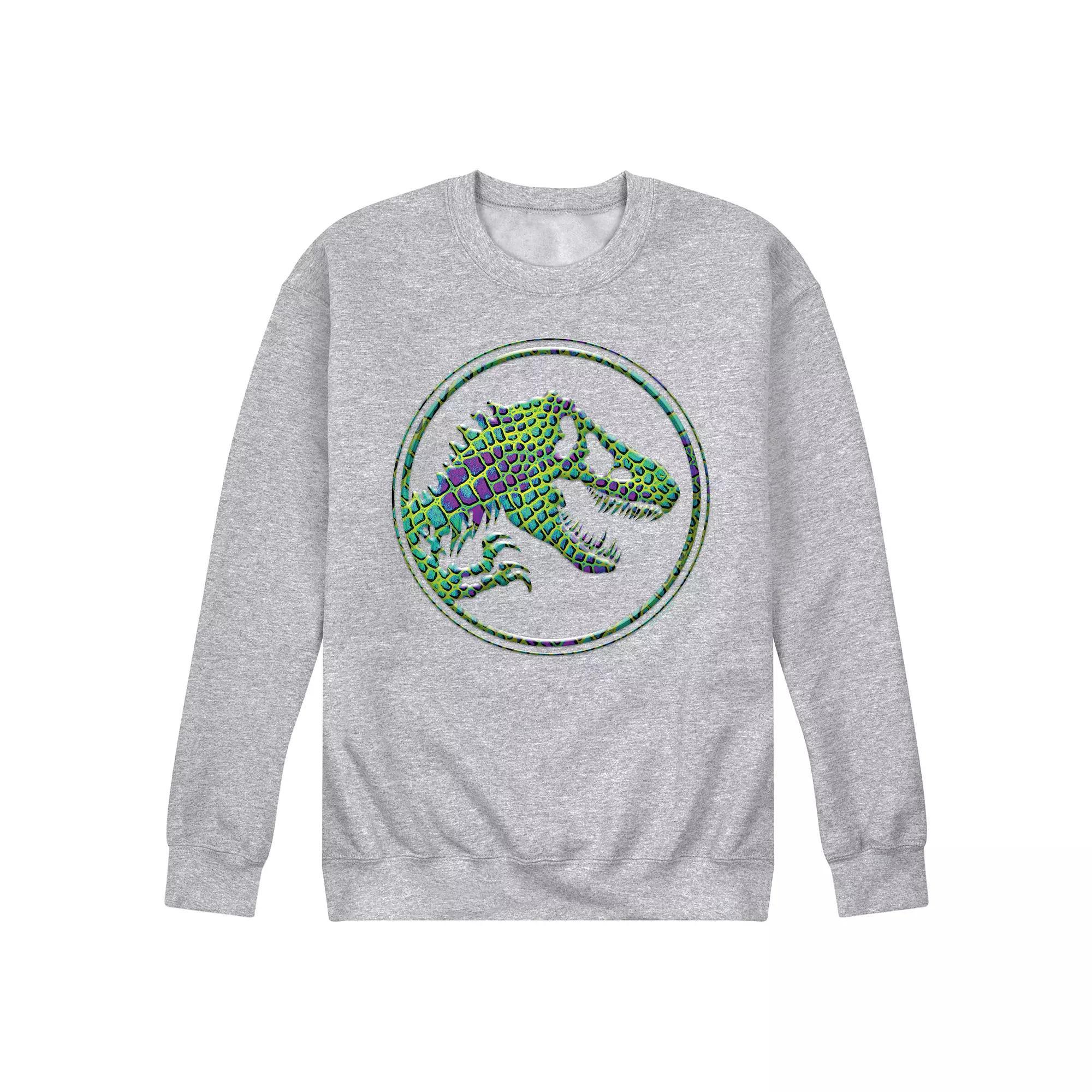 Mens Jurassic World Reptile Coin Logo Fleece Sweatshirt Athletic Grey Product Image