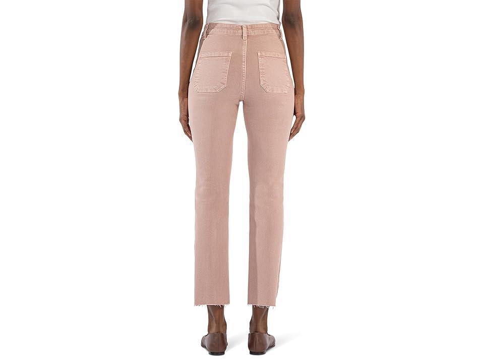 KUT from the Kloth Reese High Rise Ankle Straight Leg- Patch Pkts Raw (Rose) Women's Jeans Product Image