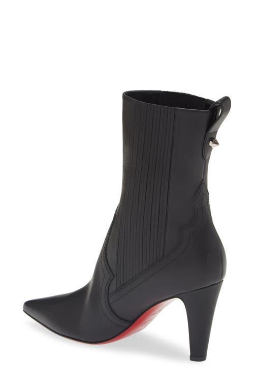 CHRISTIAN LOUBOUTIN Womens Black Santigag 85 Leather Heeled Boots Eur 37.5 / 4.5 Uk Product Image