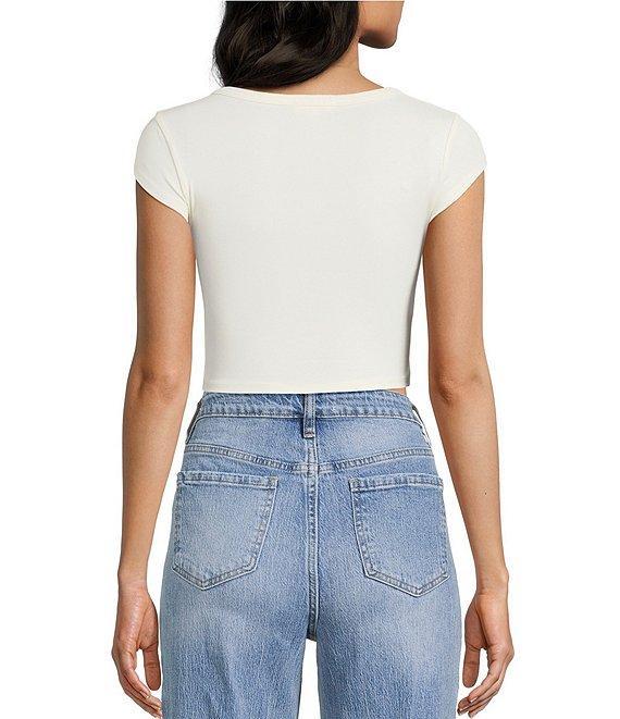Blu Pepper Western Life Graphic Short Sleeve Crop Top Product Image