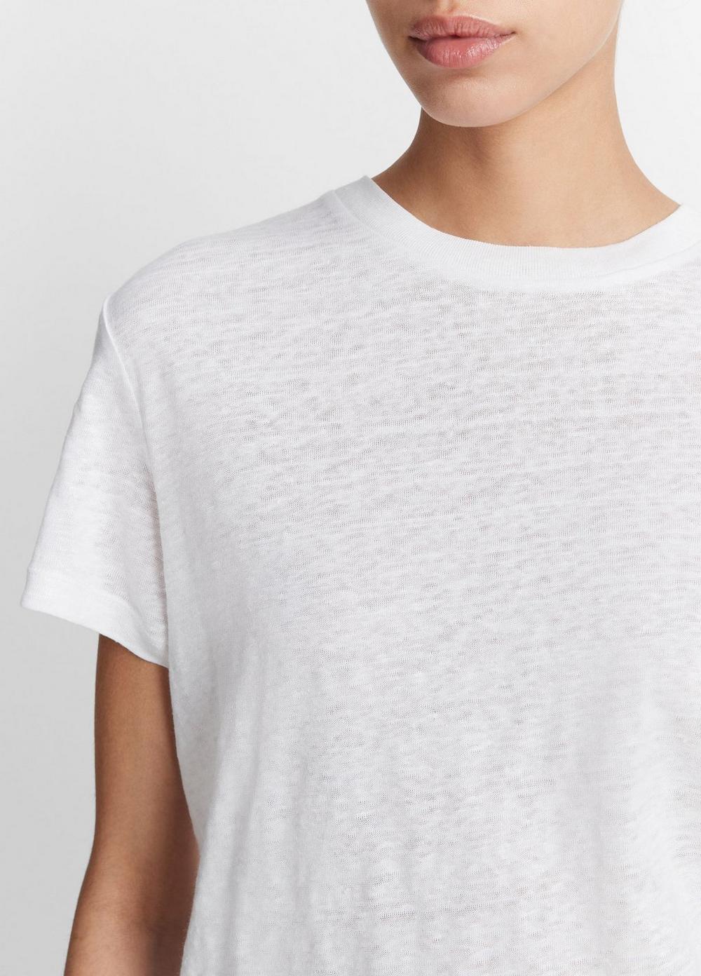 Womens Linen Drop-shoulder Crew Neck T-Shirt, Black, Size XS Vince Product Image