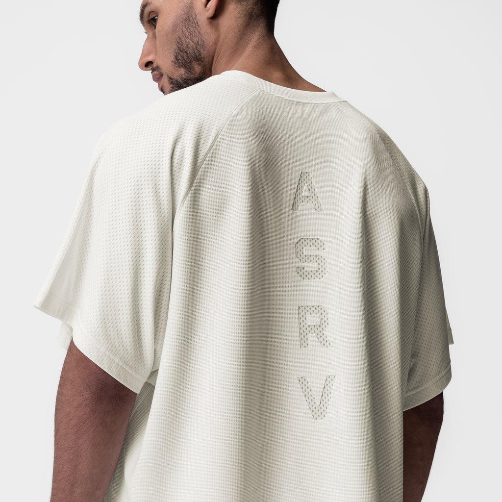 0946. Waffle Knit Oversized Tee - Cream Product Image