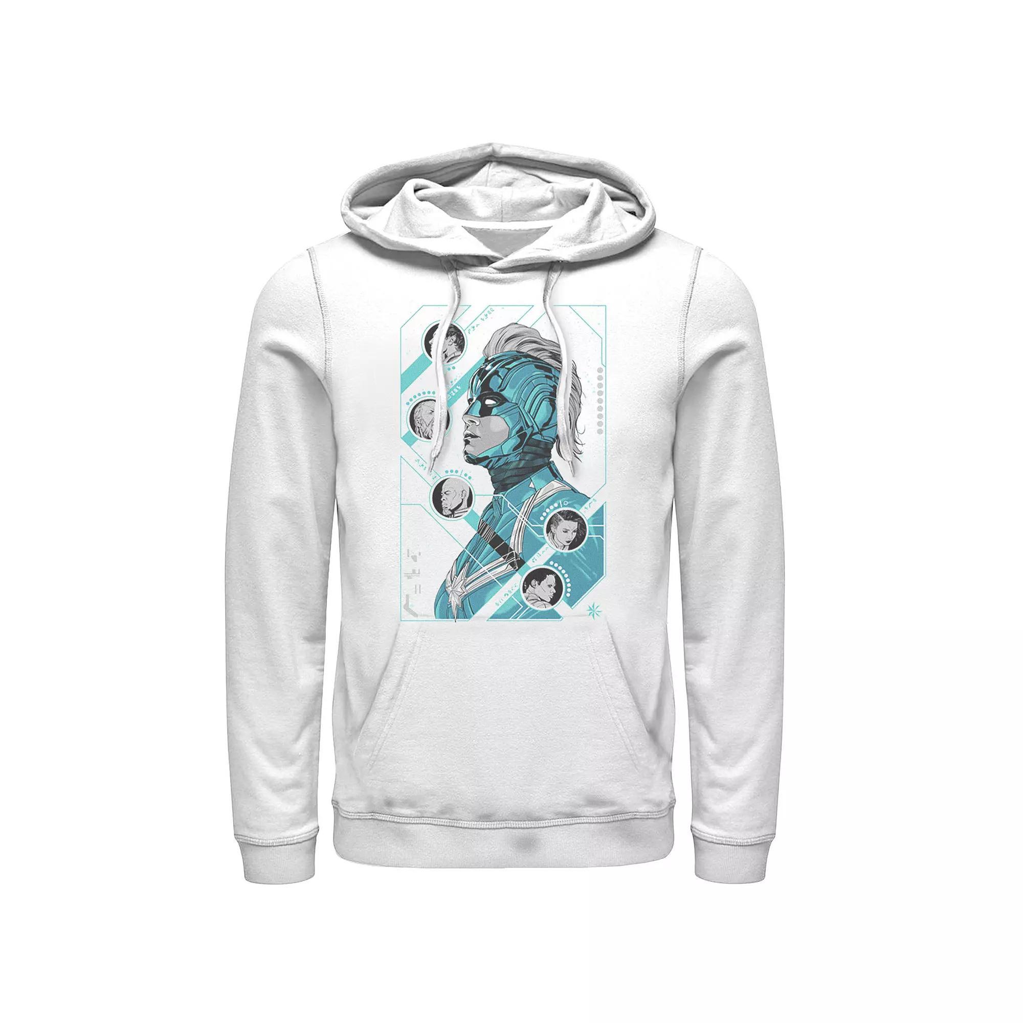 Men's Marvel Captain Marvel Kree Circle Portraits Pullover Hoodie, Size: Large, White Product Image
