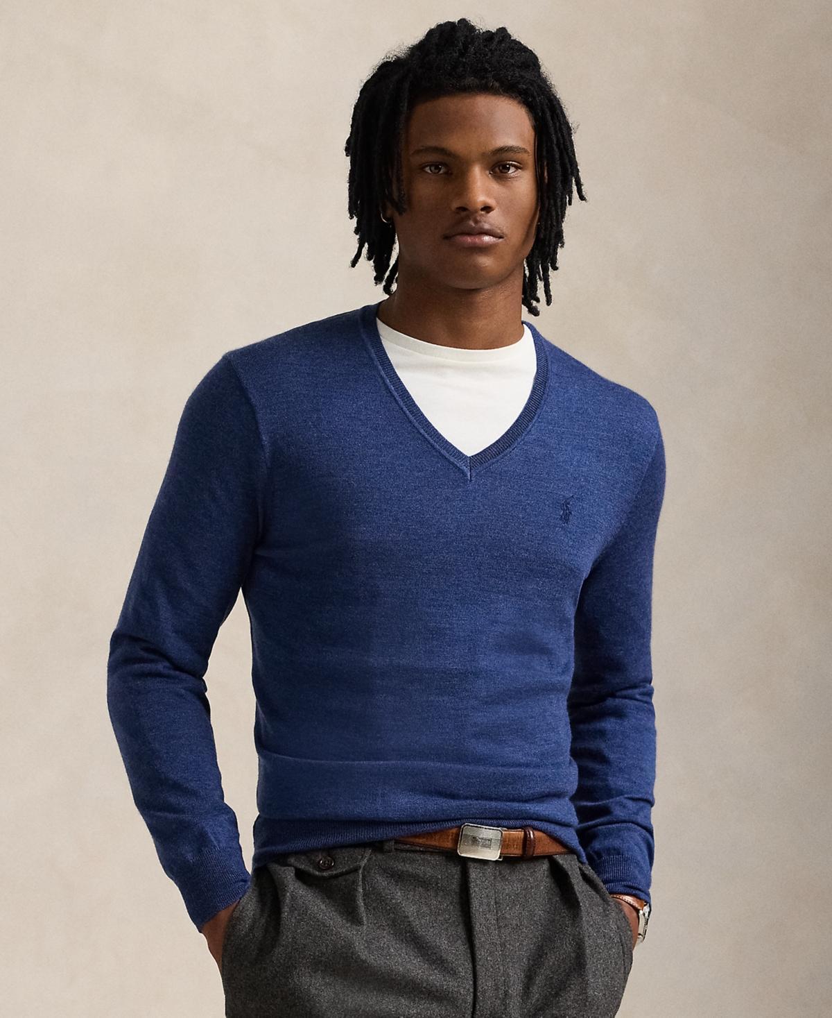 Polo Ralph Lauren Mens Washable Wool V-Neck Sweater Product Image