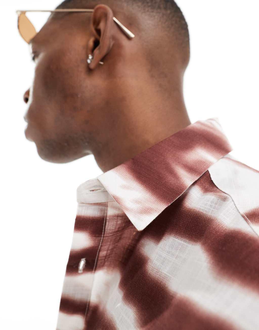 ASOS DESIGN relaxed shirt in tie dye print Product Image