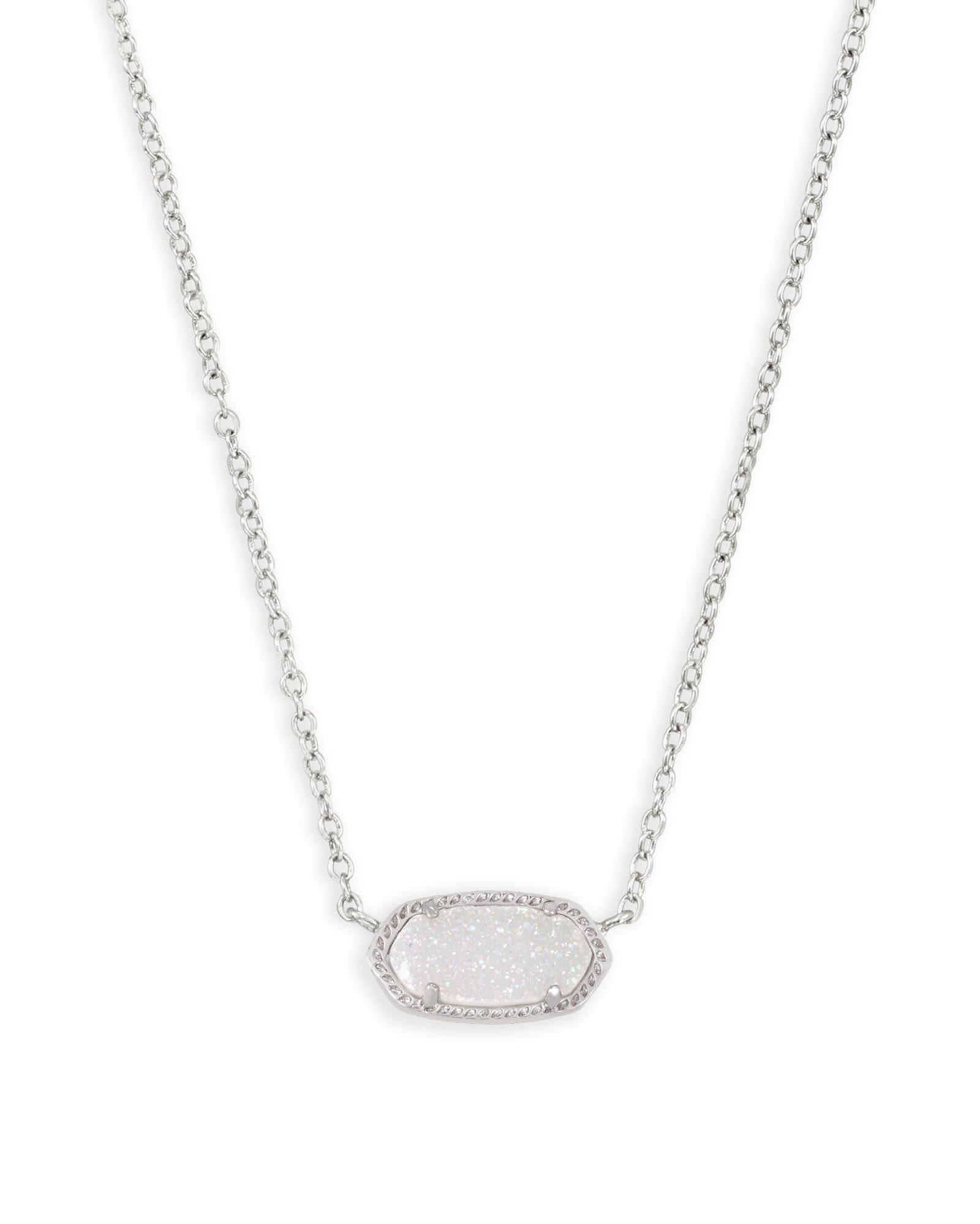 Elisa Silver Pendant Necklace in Iridescent Drusy Product Image